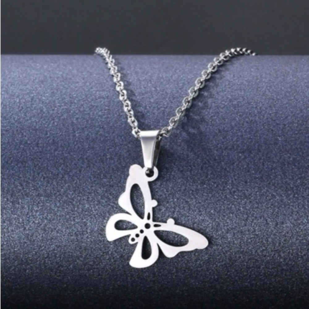 Elegant Sterling Silver Butterfly Pendant Necklace